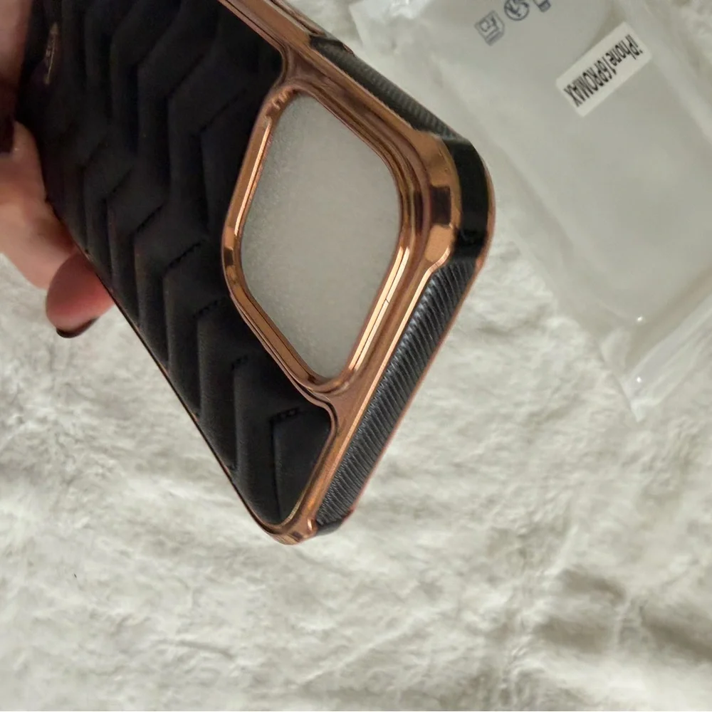 Luxurious Black and Gold Phone  case 14 pro max size